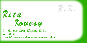 rita kovesy business card